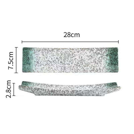 Vintage-Inspired Japanese Ceramic Sushi and Sashimi Platter