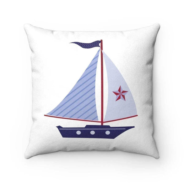 Nautical Dual Print Decorative Pillow Set with Reversible Cover