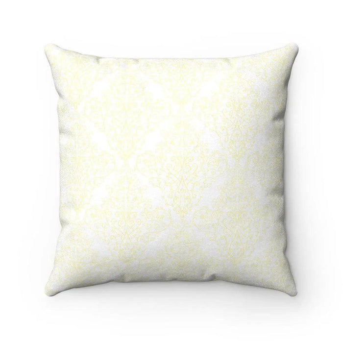 Reversible Faux Suede Damask Decorative Pillow with Insert