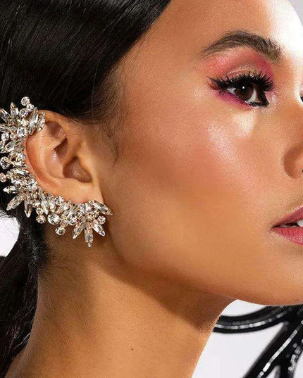 Rhinestone Ear Cuff Collection - Dazzling Crystal Clips for Trendy Women