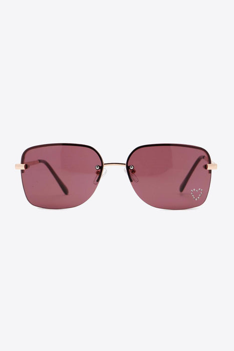 Elegant Rhinestone Heart Sunglasses - Stylish UV400 Wayfarer Shades with Metal Frame