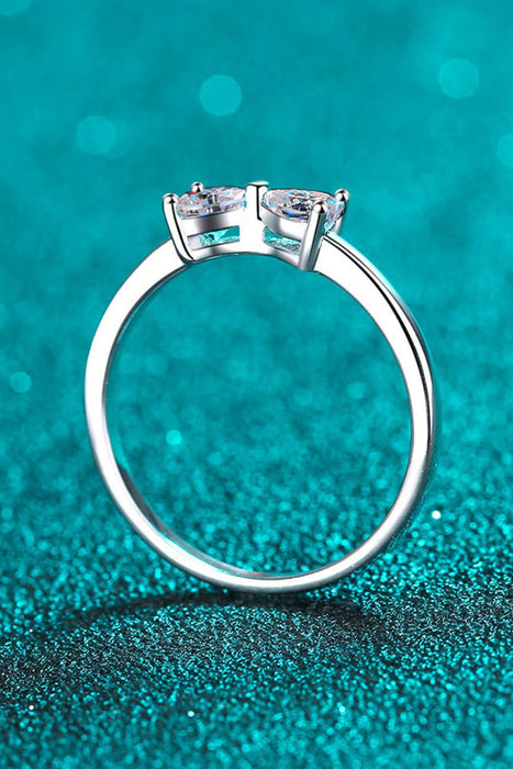 Elegant Rhodium-Plated Moissanite Bow Ring: A Touch of Glamour