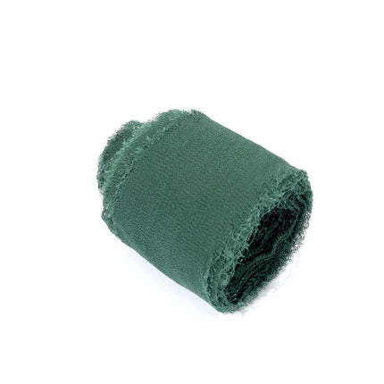 AliKopy 2-Pack 6 Yards Hunter Emerald Green Silk-Like Chiffon Ribbon,