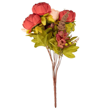 AliKopy 2 Pack 19" Burgundy Dusty Rose Faux Silk Peony Bouquets