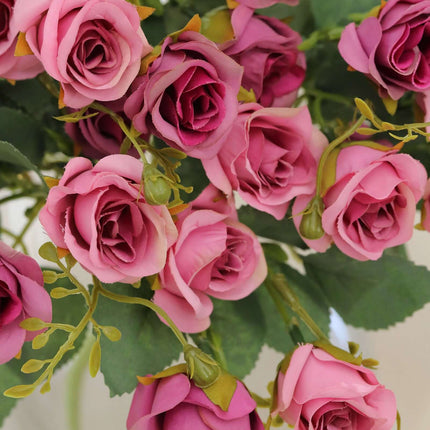 AliKopy 2 Pack 12" Dusty Rose Faux Open Rose Bouquets, Realistic Desig