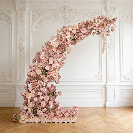 AliKopy Dusty Rose Floral Backdrop for 6.5ft Wedding Arch - Foam-Backe