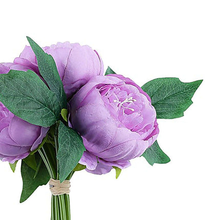 AliKopy 5 Flower Artificial Silk Peony Bouquet - Realistic & Durable