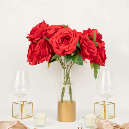 AliKopy 17" Red Premium Silk Jumbo Rose Bouquet - High Quality, Weddin