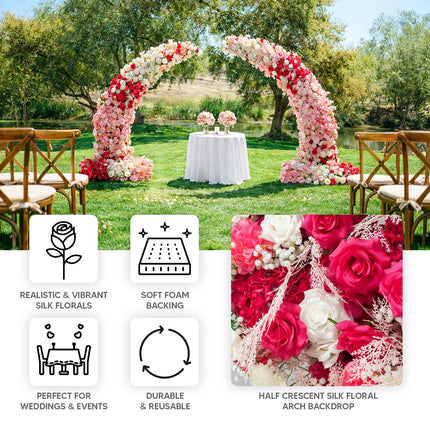 AliKopy Red Floral Backdrop for 8ft Wedding Arch – Foam-Backed Design