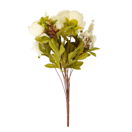 AliKopy 2 Pack 19" Ivory Artificial Peony Bouquets - Silk Arrangements