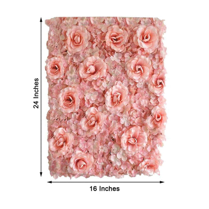 AliKopy 11 Sq Ft Blush & Cream 3D Silk Flower Wall Mat - 4 Panels
