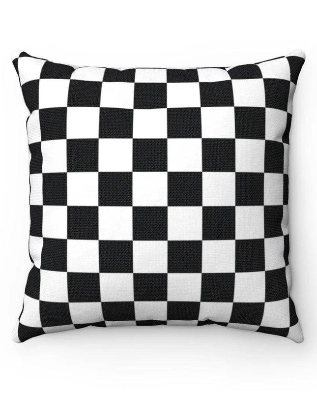 Reversible Rose and Checkered Decorative Pillow Cover - Elegant Home Accent