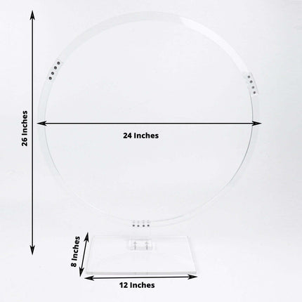 AliKopy 26" Clear Acrylic Wedding Arch Hoop Stand - Tabletop Centerpie