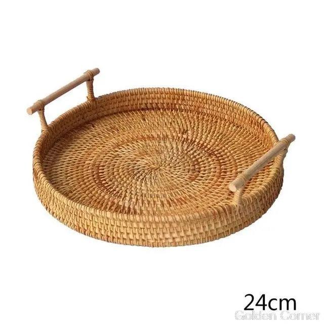 Japanese-Inspired Handwoven Bamboo Fruit Storage Basket