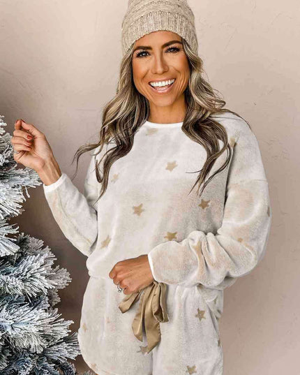 Starlit Serenity Lounge Ensemble: Chic Dropped Shoulder Style for Effortless Comfort