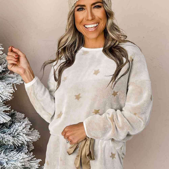 Starlit Serenity Lounge Ensemble: Chic Dropped Shoulder Style for Effortless Comfort