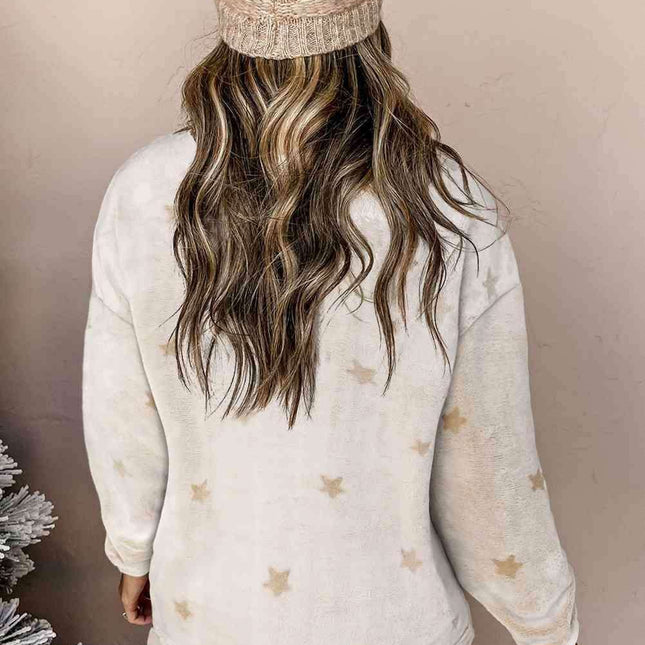 Starlit Serenity Lounge Ensemble: Chic Dropped Shoulder Style for Effortless Comfort