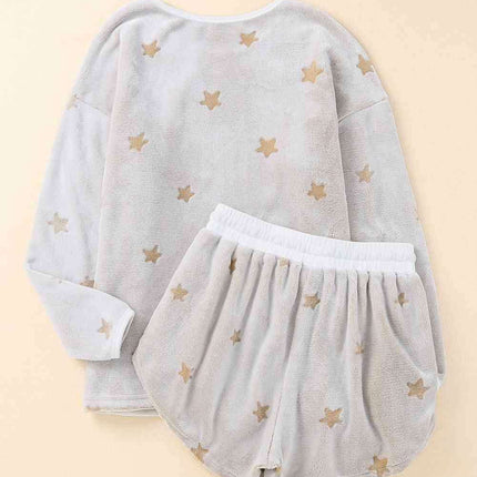 Starlit Serenity Lounge Ensemble: Chic Dropped Shoulder Style for Effortless Comfort