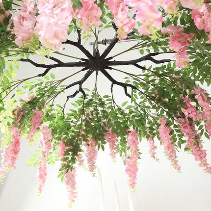 AliKopy 55" Silk Wisteria Vine Canopy - Pink & Dusty Rose, Interchange