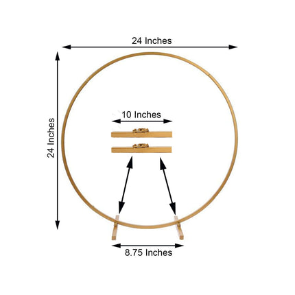 AliKopy 24" Gold Metal Round Wedding Arch Centerpiece - Elegant Table