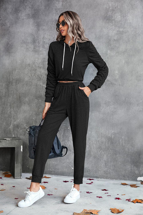 Cozy Ruched Hoodie and Joggers Ensemble