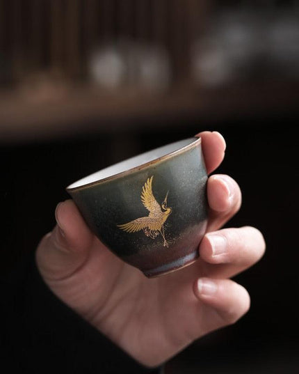 Japanese Artisan Stoneware Tea Cup Set - Handcrafted Masterpieces for Tranquil Tea Moments