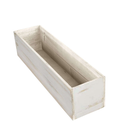 AliKopy Whitewash Wood Planter Box 24"x6" - Removable Liner, Natural D