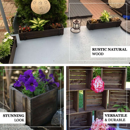 AliKopy Rustic Wood Planter Box - Durable with Removable Liner, 24"x6