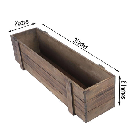 AliKopy Rustic Wood Planter Box - Durable with Removable Liner, 24"x6