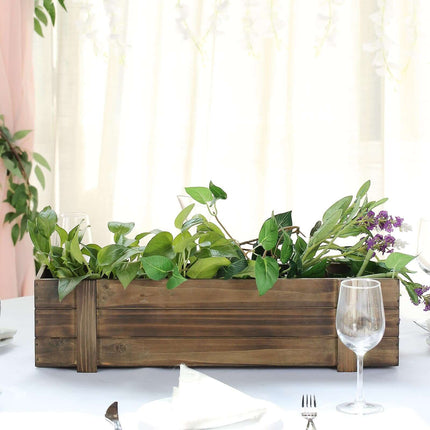 AliKopy Rustic Wood Planter Box - Durable with Removable Liner, 24"x6