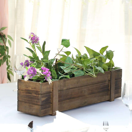 AliKopy Rustic Wood Planter Box - Durable with Removable Liner, 24"x6