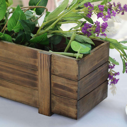 AliKopy Rustic Wood Planter Box - Durable with Removable Liner, 24"x6