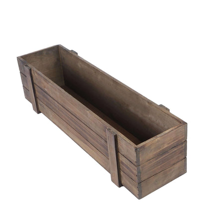 AliKopy Rustic Wood Planter Box - Durable with Removable Liner, 24"x6