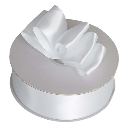 AliKopy 50 Yards 1.5" White Satin Ribbon - Single Face, Decorative Fin