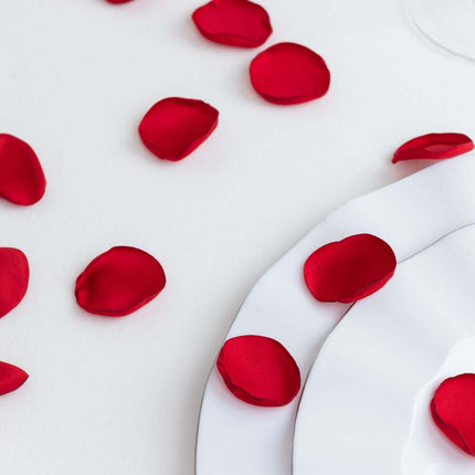 AliKopy 400-Pack Red Matte Silk Rose Petals - Life-Like Flower Confett