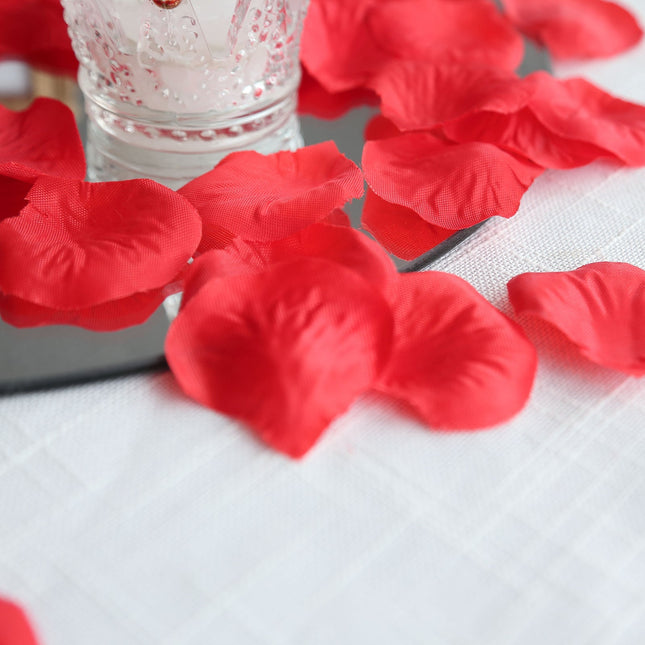 AliKopy 500-Pack Red Silk Rose Petals - Round Design, Table Decor