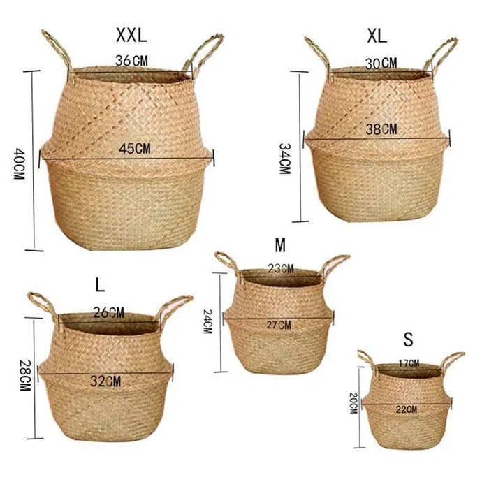 Organic Seagrass Rattan Basket for Chic Home Organization