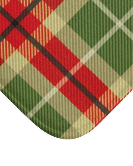 Christmas Plaid Memory Foam Bath Mat - Cozy Up Your Holiday Bathroom Decor