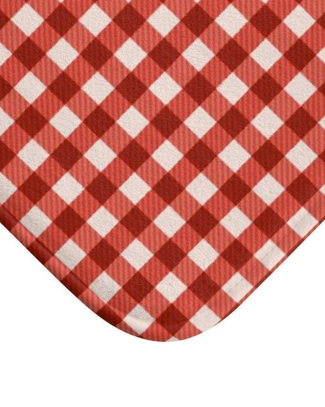 Holiday Plaid Microfiber Bath Mat Set - Cozy Comfort for Winter Bliss