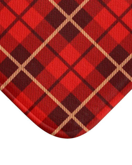 Festive Holiday Plaid Memory Foam Bath Rug