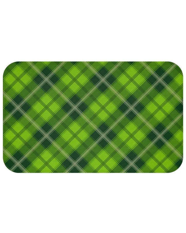 Christmas Tartan Memory Foam Bath Mat for Holiday Decor