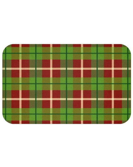 Festive Holiday Plaid Memory Foam Bath Mat - Transform Your Bathroom into a Cozy Christmas Retreat