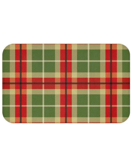 Christmas Plaid Memory Foam Bath Mat - Cozy Up Your Holiday Bathroom Decor
