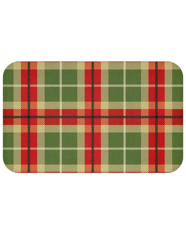 Christmas Plaid Memory Foam Bath Mat - Cozy Up Your Holiday Bathroom Decor