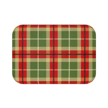 Christmas Plaid Memory Foam Bath Mat - Cozy Up Your Holiday Bathroom Decor