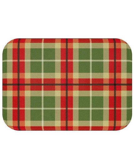 Christmas Plaid Memory Foam Bath Mat - Cozy Up Your Holiday Bathroom Decor