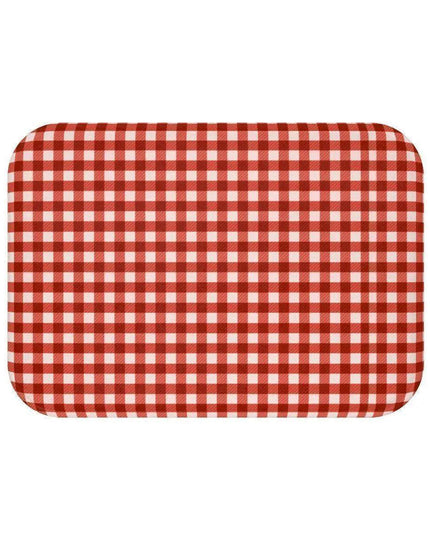 Holiday Plaid Microfiber Bath Mat Set - Cozy Comfort for Winter Bliss