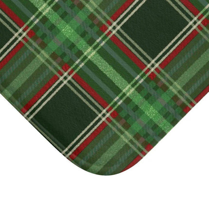 Festive Plaid Christmas Bath Mat for a Cozy Bathroom Retreat