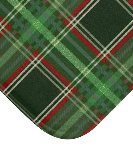 Festive Plaid Christmas Bath Mat for a Cozy Bathroom Retreat