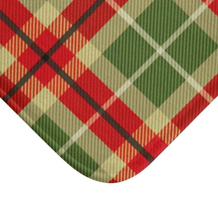 Christmas Plaid Memory Foam Bath Mat - Cozy Up Your Holiday Bathroom Decor